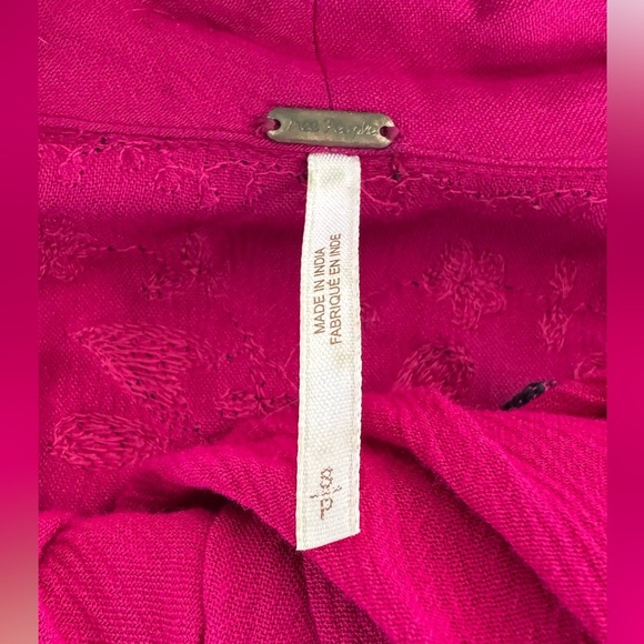 Free People Boho Floral‎ Embroidered Fable Midi Dress Pink Size S - Picture 7 of 10